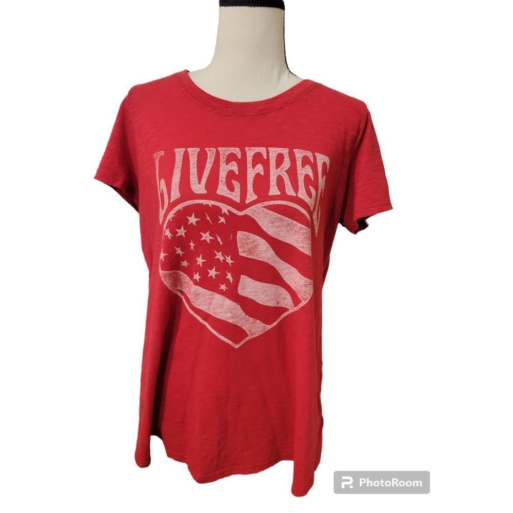 Torrid Size 0 Red Tee Live Free - Picture 2 of 6